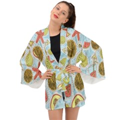 Tropical Pattern Long Sleeve Kimono by GretaBerlin