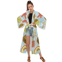 Tropical Pattern Maxi Kimono