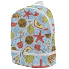 Tropical Pattern Zip Bottom Backpack