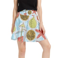 Tropical Pattern Waistband Skirt