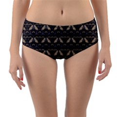 Moth Pattern Reversible Mid-waist Bikini Bottoms by GretaBerlin