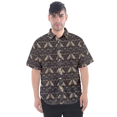 Moth Pattern Men s Short Sleeve Shirt by GretaBerlin