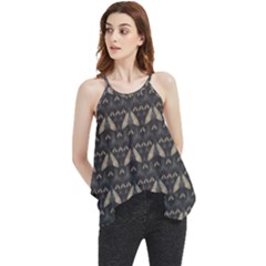 Moth Pattern Flowy Camisole Tank Top