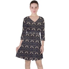 Moth Pattern Ruffle Dress