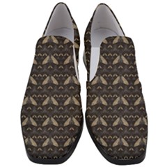 Moth Pattern Women Slip On Heel Loafers by GretaBerlin