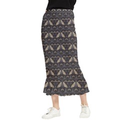 Moth Pattern Maxi Fishtail Chiffon Skirt by GretaBerlin