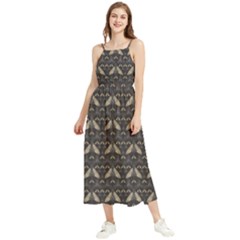 Moth Pattern Boho Sleeveless Summer Dress