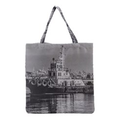 Tugboat At Port, Montevideo, Uruguay Grocery Tote Bag by dflcprintsclothing