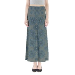 Decorative Wheat Wreath Stars Full Length Maxi Skirt by pepitasart