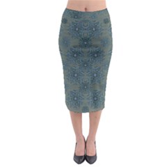 Decorative Wheat Wreath Stars Midi Pencil Skirt by pepitasart