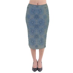 Decorative Wheat Wreath Stars Velvet Midi Pencil Skirt by pepitasart