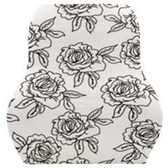 Line Art Black And White Rose Car Seat Back Cushion  by MintanArt