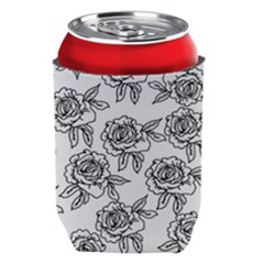 Line Art Black And White Rose Can Holder