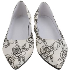 Line Art Black And White Rose Women s Block Heels 