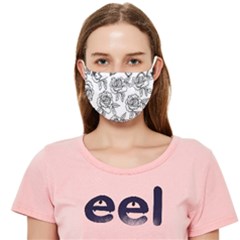 Line Art Black And White Rose Cloth Face Mask (adult)