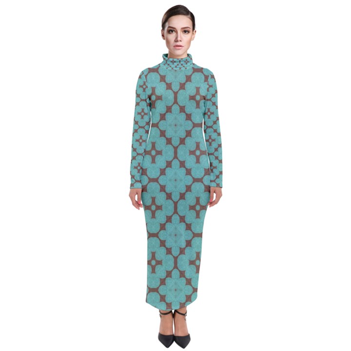 Tiles Turtleneck Maxi Dress