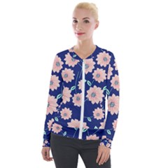 Floral Velvet Zip Up Jacket by Sobalvarro