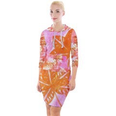 Colorful Quarter Sleeve Hood Bodycon Dress by ginnyden