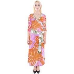 Colorful Quarter Sleeve Wrap Maxi Dress by ginnyden