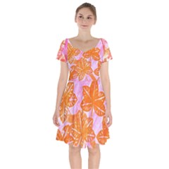 Colorful Short Sleeve Bardot Dress