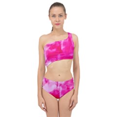 Complementary Contrast Spliced Up Two Piece Swimsuit