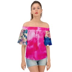 Complementary Contrast Off Shoulder Short Sleeve Top