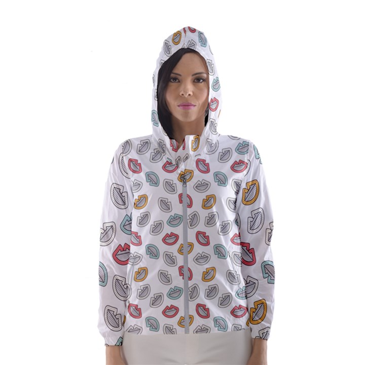 Happy Doodle Laugh Women s Hooded Windbreaker