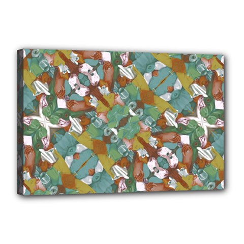 Multicolored Collage Print Pattern Mosaic Canvas 18  X 12  (stretched)