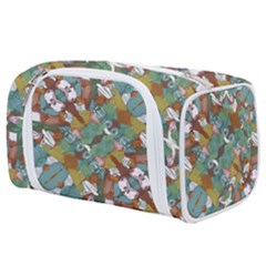 Multicolored Collage Print Pattern Mosaic Toiletries Pouch by dflcprintsclothing