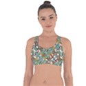 Multicolored Collage Print Pattern Mosaic Cross String Back Sports Bra View1