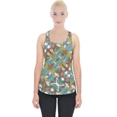 Multicolored Collage Print Pattern Mosaic Piece Up Tank Top