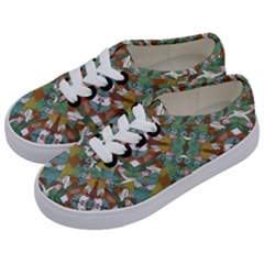 Multicolored Collage Print Pattern Mosaic Kids  Classic Low Top Sneakers