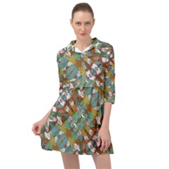 Multicolored Collage Print Pattern Mosaic Mini Skater Shirt Dress by dflcprintsclothing