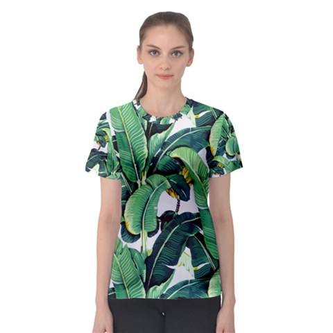 Tropical Banana Leaves Women s Sport Mesh Tee by goljakoff