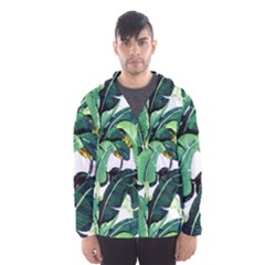 Tropical Banana Leaves Men s Hooded Windbreaker by goljakoff