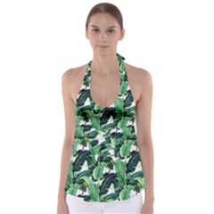 Tropical Banana Leaves Babydoll Tankini Top by goljakoff