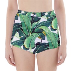 Tropical Banana Leaves High-waisted Bikini Bottoms by goljakoff