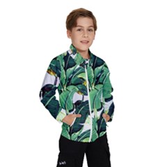 Tropical Banana Leaves Kids  Windbreaker by goljakoff