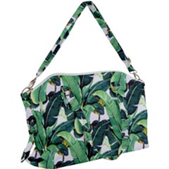 Tropical Banana Leaves Canvas Crossbody Bag by goljakoff