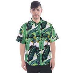 Tropical Banana Leaves Men s Short Sleeve Shirt