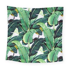 Tropical Banana Leaves Square Tapestry (large) by goljakoff