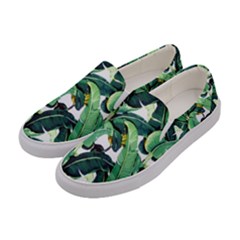 Tropical Banana Leaves Women s Canvas Slip Ons by goljakoff