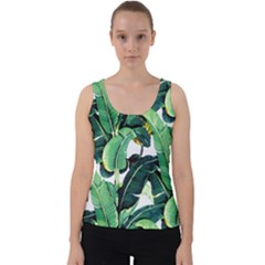 Tropical Banana Leaves Velvet Tank Top by goljakoff