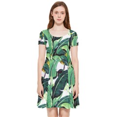 Tropical Banana Leaves Inside Out Cap Sleeve Dress by goljakoff