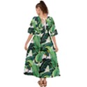 Tropical banana leaves Kimono Sleeve Boho Dress View2