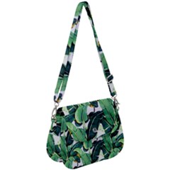 Tropical Banana Leaves Saddle Handbag by goljakoff