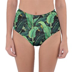 Night Tropical Banana Leaves Reversible High-waist Bikini Bottoms by goljakoff