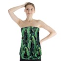 Night tropical banana leaves Strapless Top View1