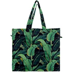 Night Tropical Banana Leaves Canvas Travel Bag by goljakoff