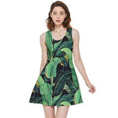 Night Tropical Banana Leaves Inside Out Reversible Sleeveless Dress by goljakoff